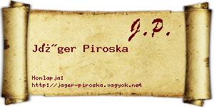 Jáger Piroska névjegykártya